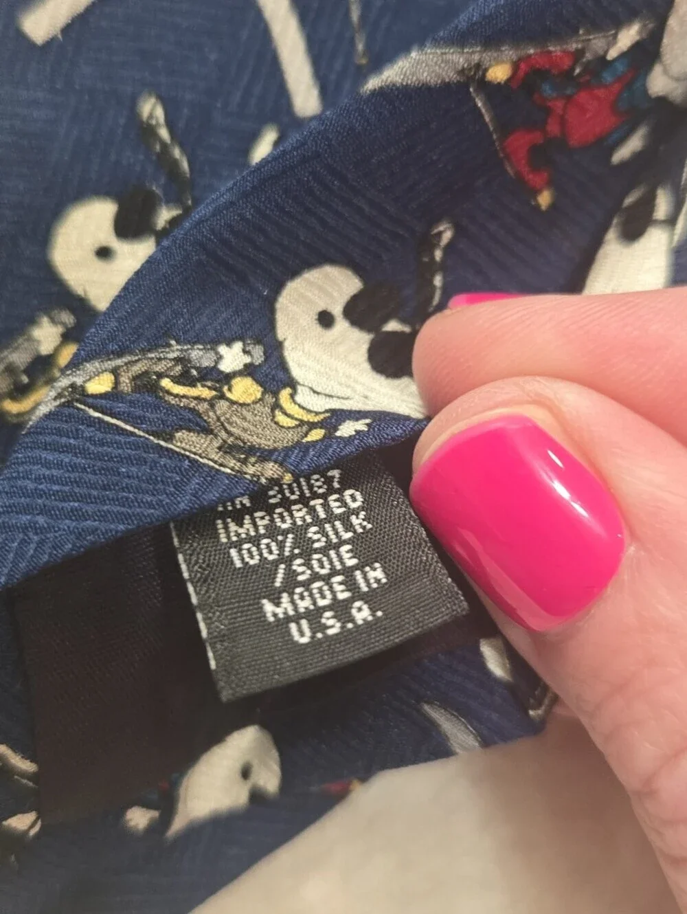 Peanuts Joe Snow Snoopy Ski 90s Silk Tie